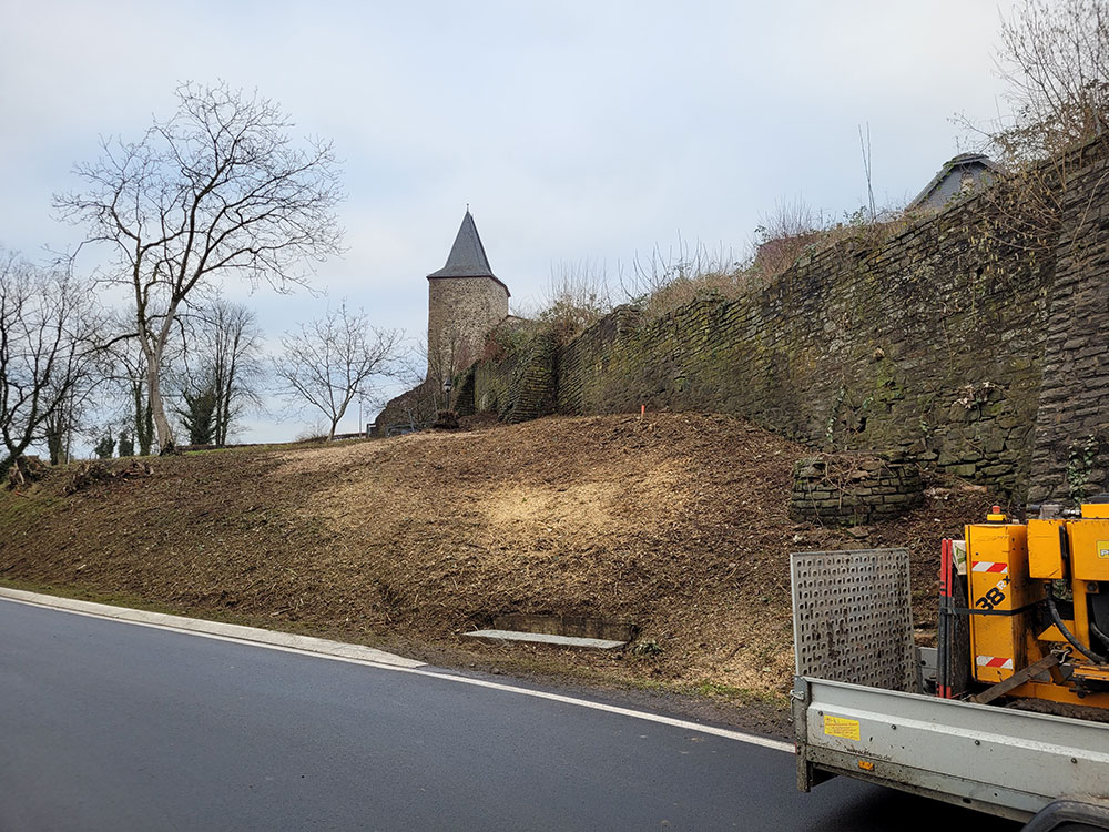 Stadt Blankenberg: Mauer wieder sichtbar